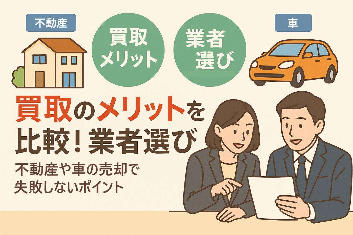 買取のメリットを比較！不動産や車の売却で失敗しないポイントと業者選びのコツ